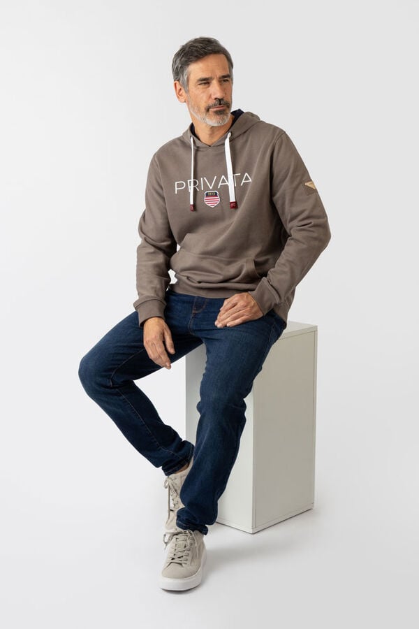 Privata Sweatshirt com capuz e bolsos Tostado