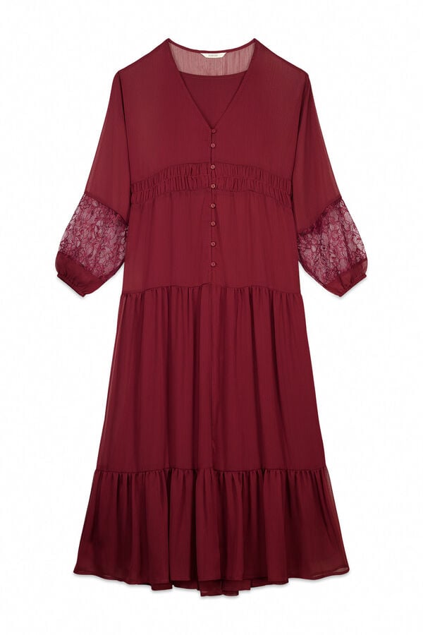 Slowlove Vestido fluido Granate