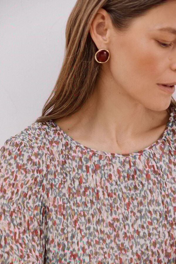 Cortefiel Blusa plissada Multicolorido