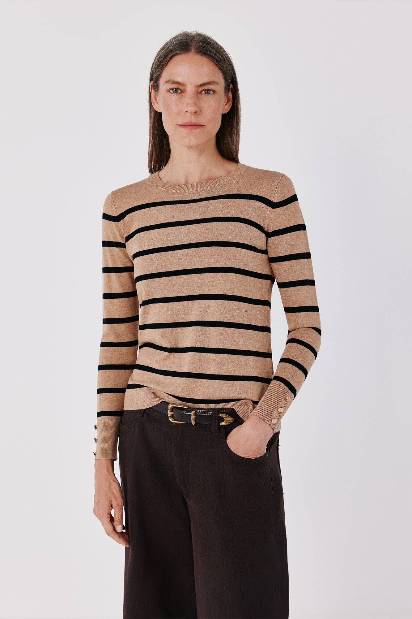 Cortefiel Striped fine knit jumper