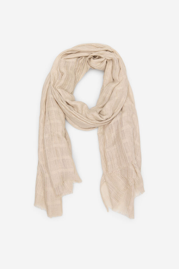 Cortefiel Lurex textured scarf Ivory