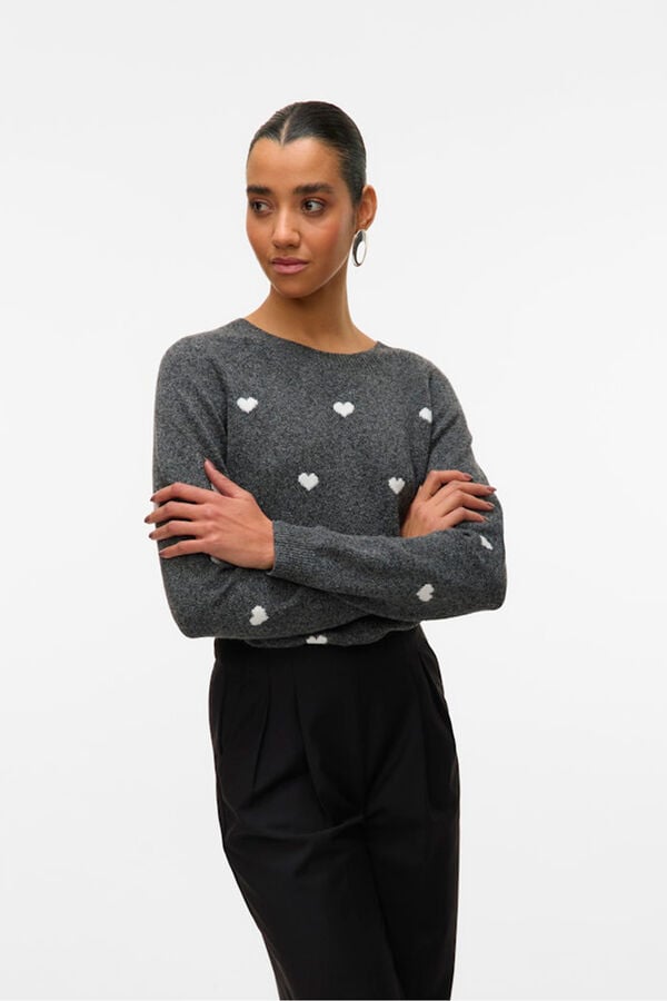 Vero Moda Camisola de gola redonda Cinzento