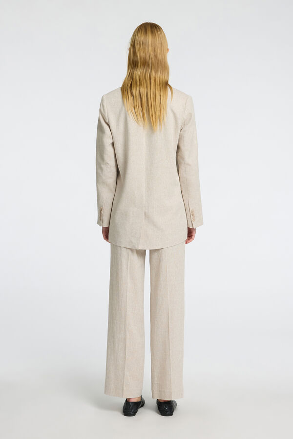 Selected Femme Blazer de linho com ajuste relaxado Castanho