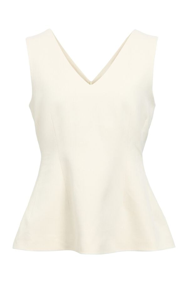 Object Sleeveless peplum top Beige