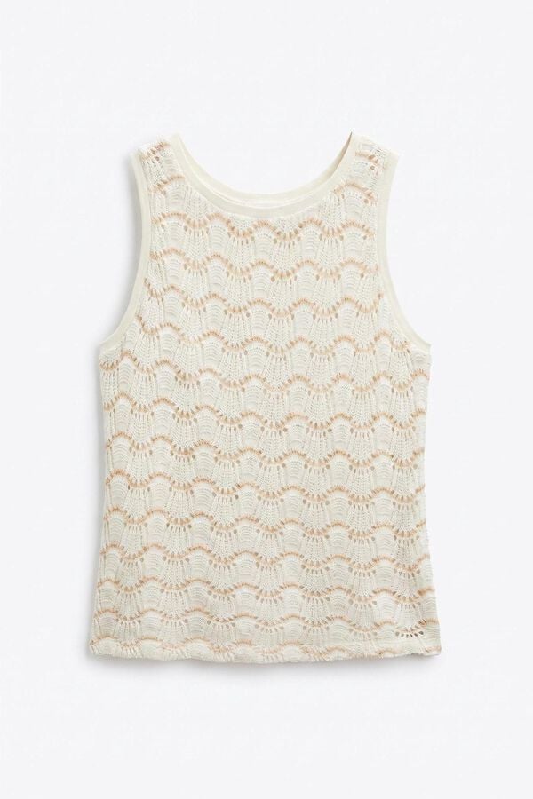 Slowlove Top b&aacute;sico ondas Branco