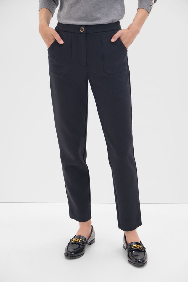 Cortefiel Comfort stretch trousers Black