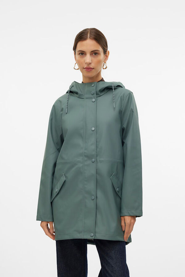 Vero Moda Imperme&aacute;vel manga comprida com capuz Verde