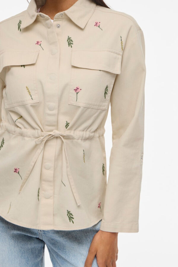 Vila Organic cotton women's safari jacket Beige