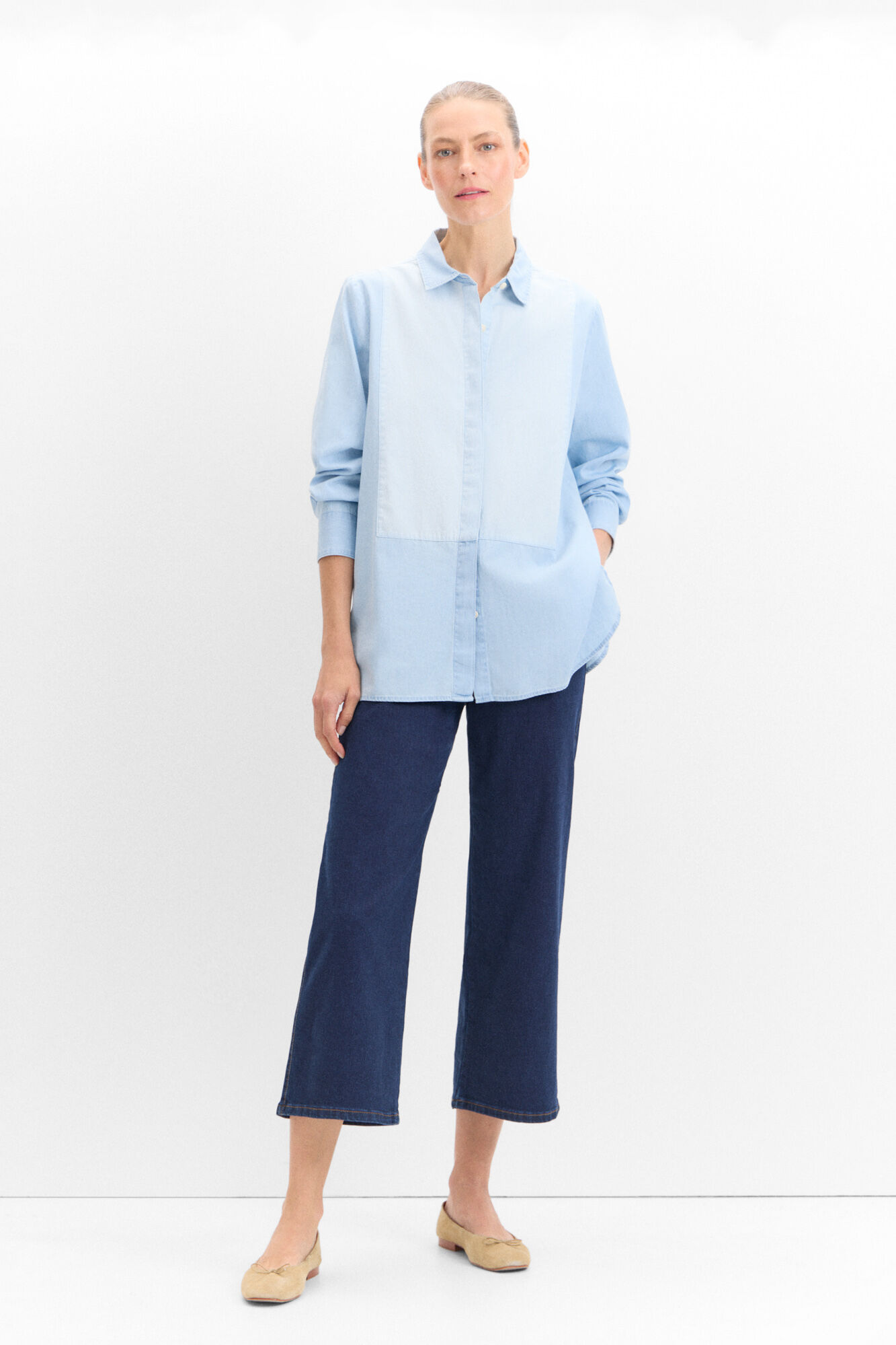 Camisa vaquera tonos Blusas de mujer Cortefiel
