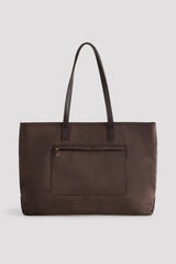 Cortefiel Nylon large shopper bag Dark brown
