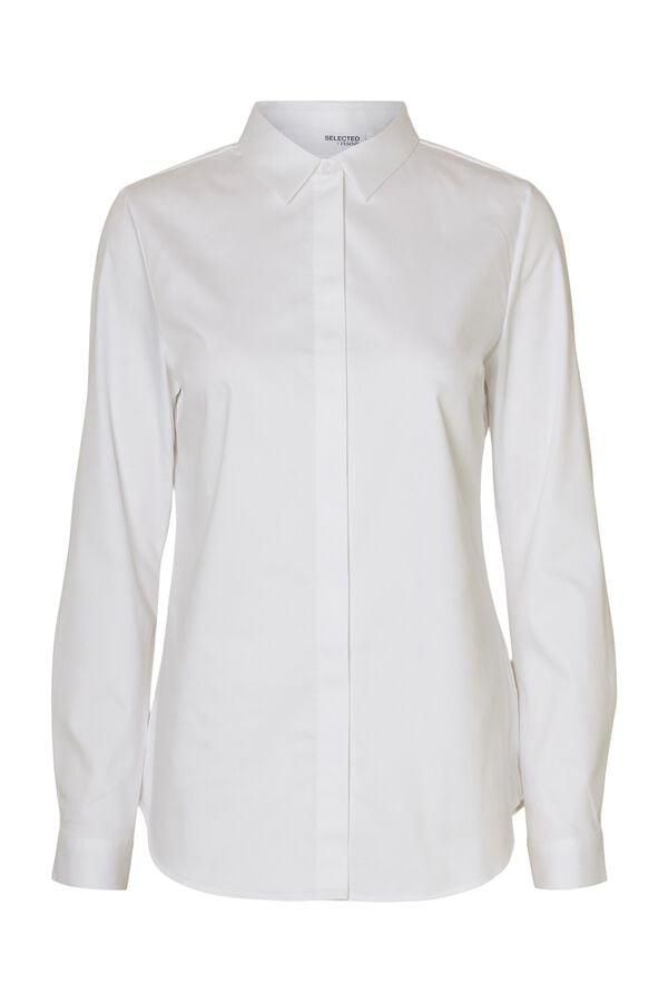 Selected Camisa lisa slim fit Branco