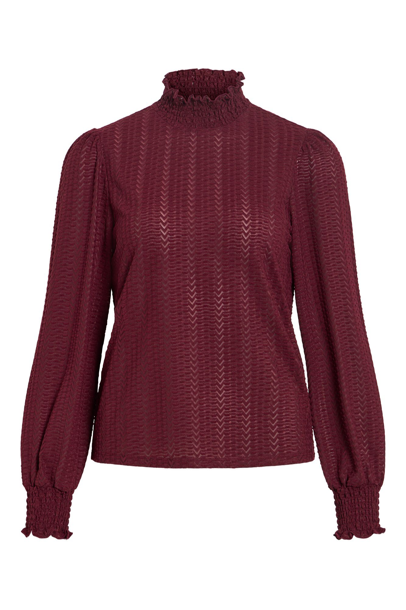 Vila Blusa texturizada de gola alta