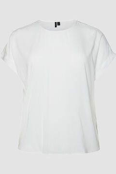 Cortefiel Camisa manga corta y cuello redondo curve Blanco