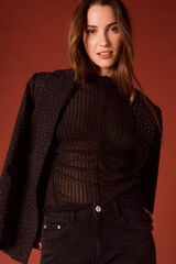 Slowlove Top franzido Preto