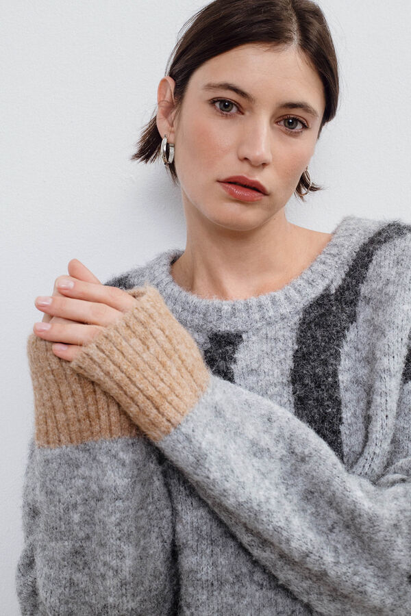 Object Multicoloured animal print sweater Grey