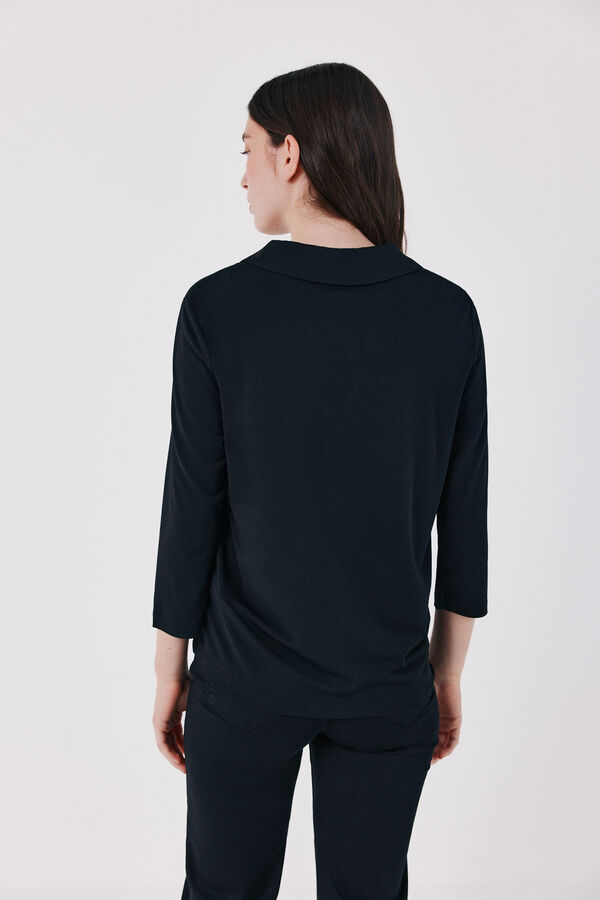 Cortefiel Stretch shirt with buttons Black