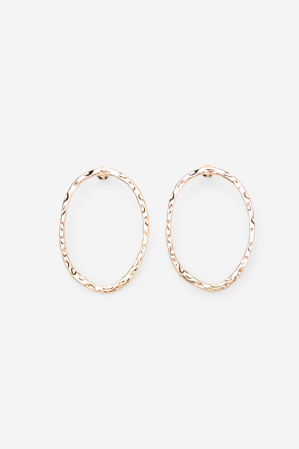 Cortefiel Pendiente aros strass Dorado