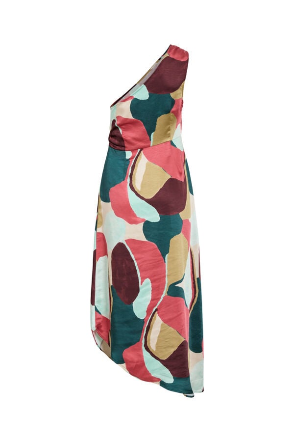 Vila Printed satin party dress Multicolour