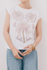 Cortefiel Camiseta sin mangas estampada Blanco
