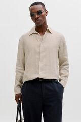 Jack & Jones Camisa de linho relaxed Tostado