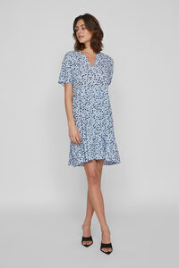 Cortefiel Short dress with short sleeves Blue