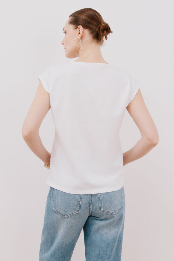 Cortefiel Camiseta sin mangas estampada Blanco