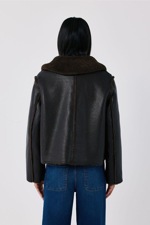 Cortefiel Double-faced jacket Dark brown