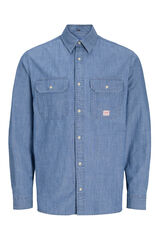 Jack & Jones Camisa manga comprida em tecido plano Azul