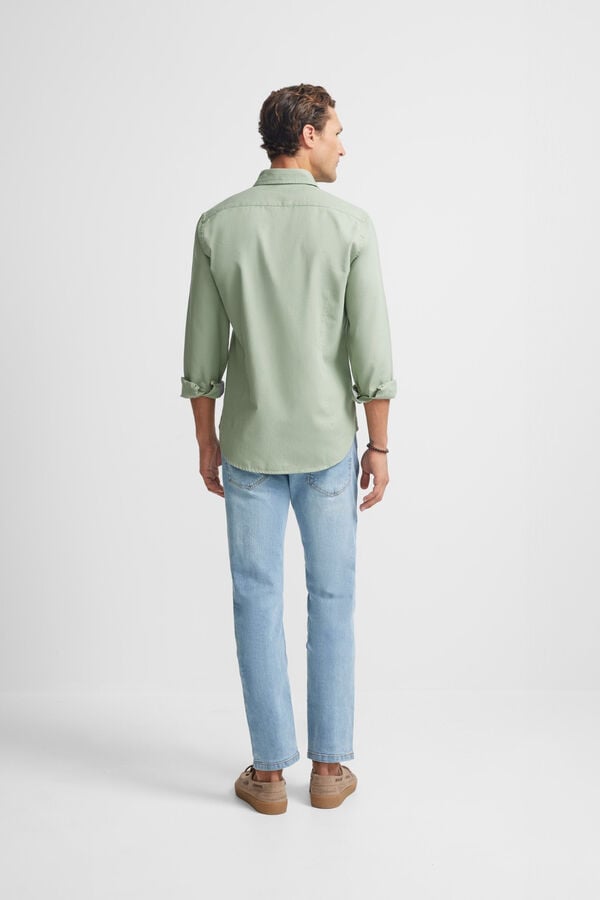 Cortefiel Plain micropique sport shirt Green