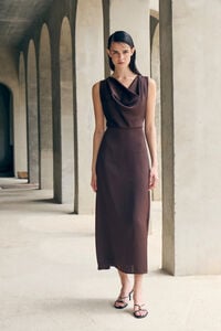 Vila Vestido midi de cetim