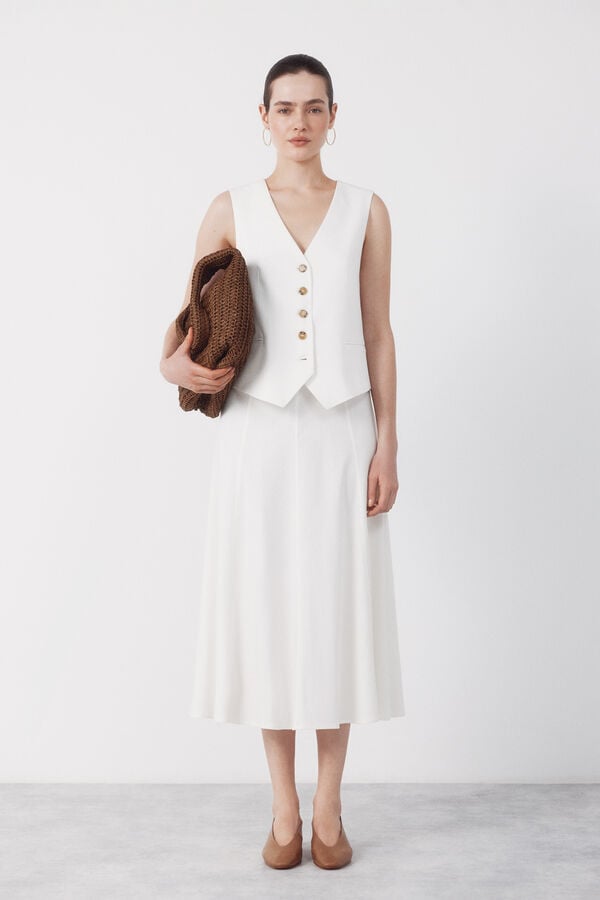 Cortefiel Tailored waistcoat White