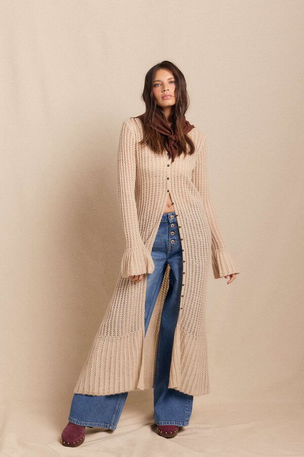 Slowlove Chaqueta larga punto Marfil