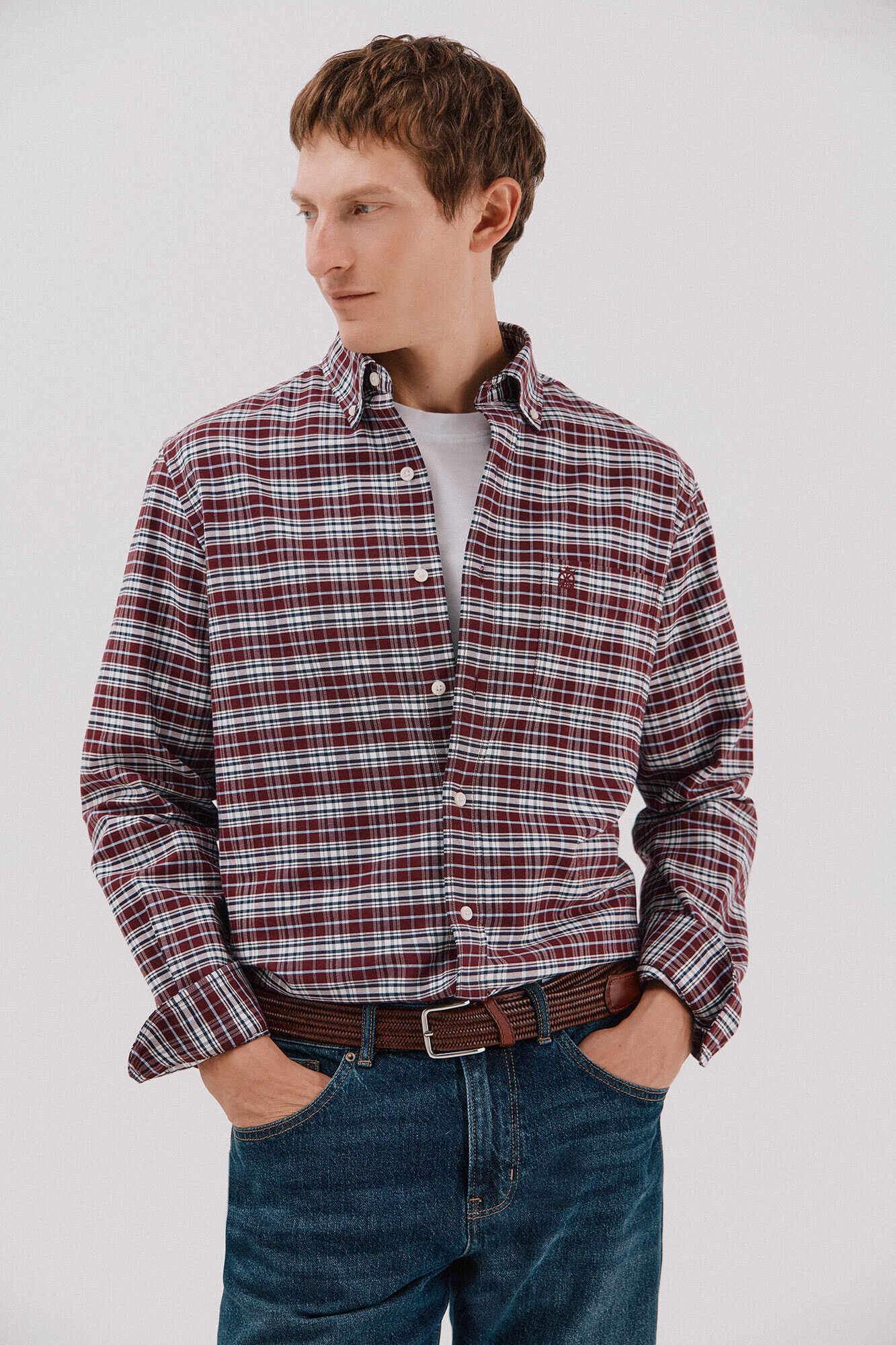 Cortefiel Plaid oxford shirt