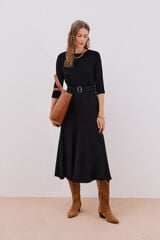 Cortefiel Combined dress with belt Black