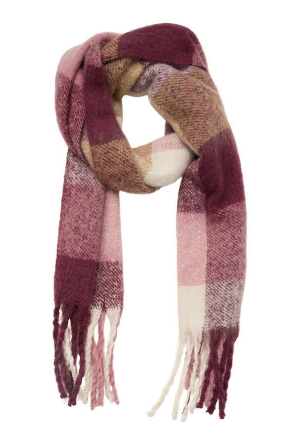 Object Cachecol xadrez com franjas Roxo