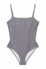 Cortefiel Square neck sculpting swimsuit Printed grey