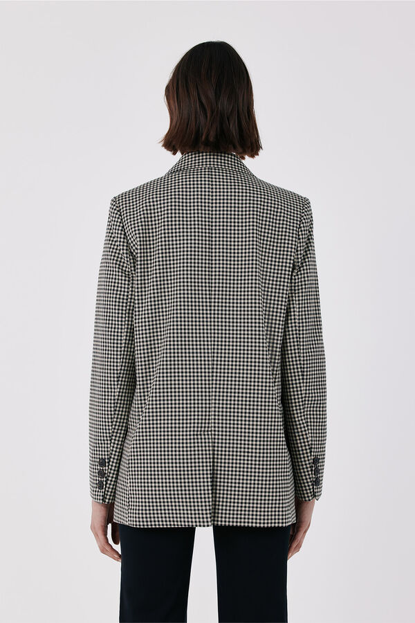 Cortefiel Checked fabric women's blazer Printed grey