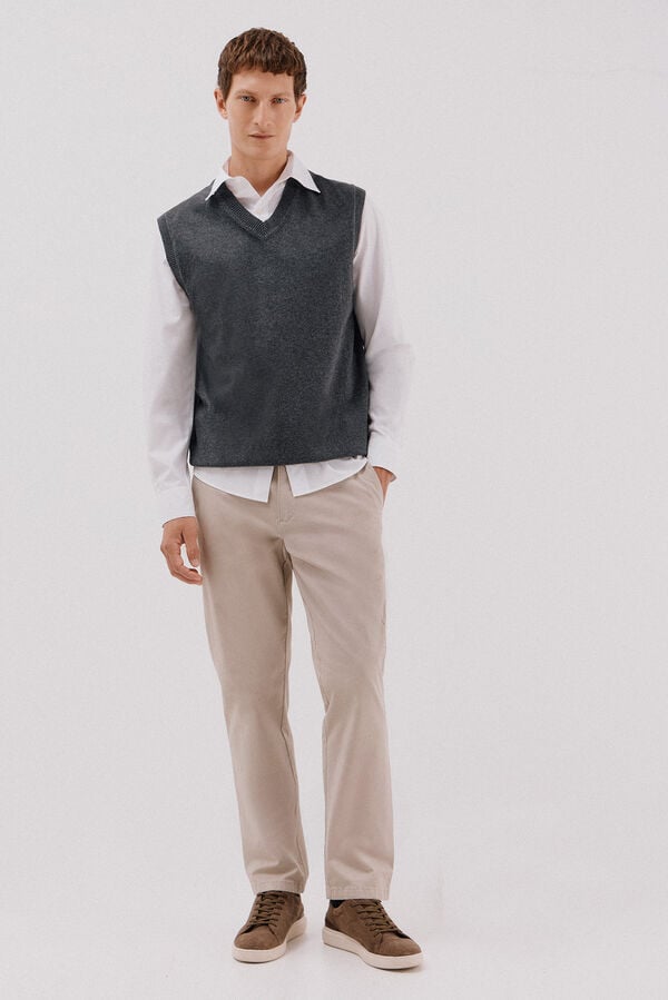 Cortefiel Cotton cashmere knit jersey-knit Grey