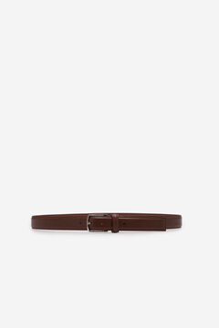 Cortefiel Plain leather dress belt Vanilla