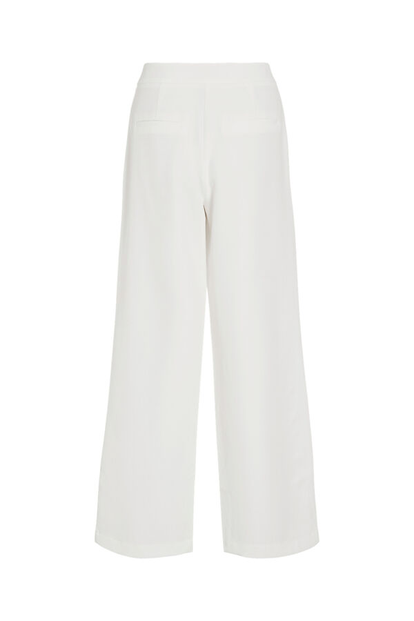 Vila High-waisted wide leg trousers White