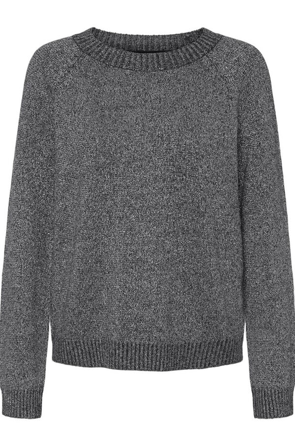 Vero Moda Camisola feminino de malha com lurex Cinzento