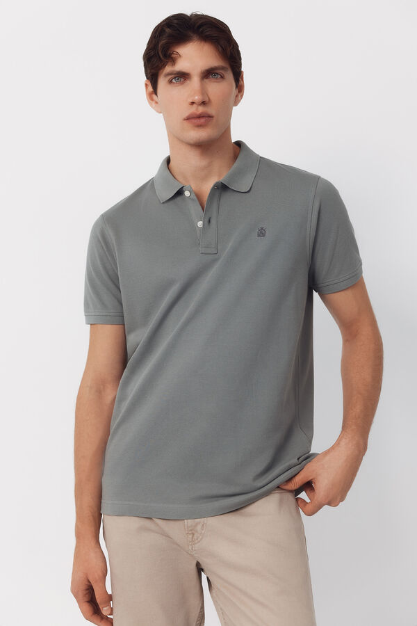 Cortefiel Piqu&eacute; basic slim polo shirt Kaki