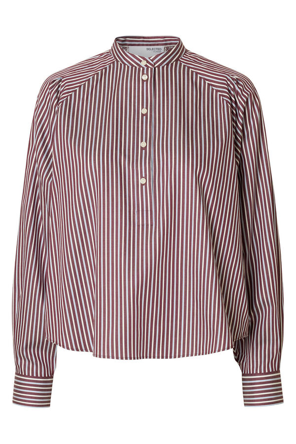 Selected Camisa gola mao 100% algodão orgânico. Roxo