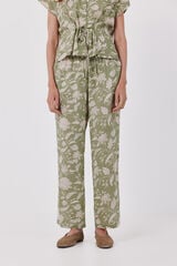 Cortefiel Pantal&oacute;n fluido estampado Estampado verde