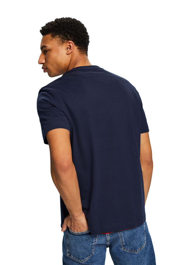 Cortefiel Regular-fit cotton logo T-shirt Printed blue
