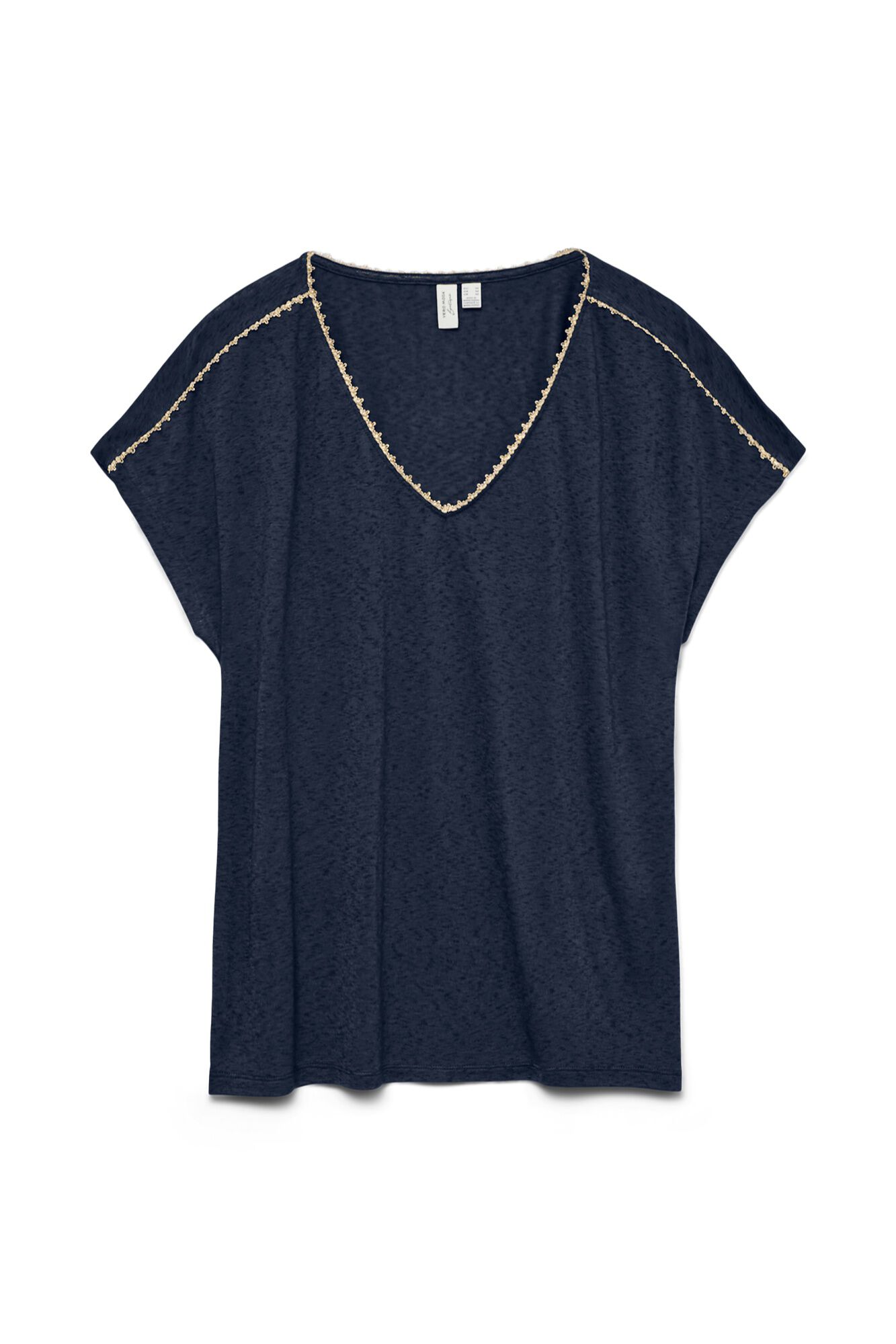 Vero Moda Curve Camiseta b&aacute;sica con cuello pico talla grande