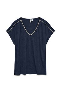 Vero Moda Curve T-shirt b&aacute;sica com gola em bico tamanho grande