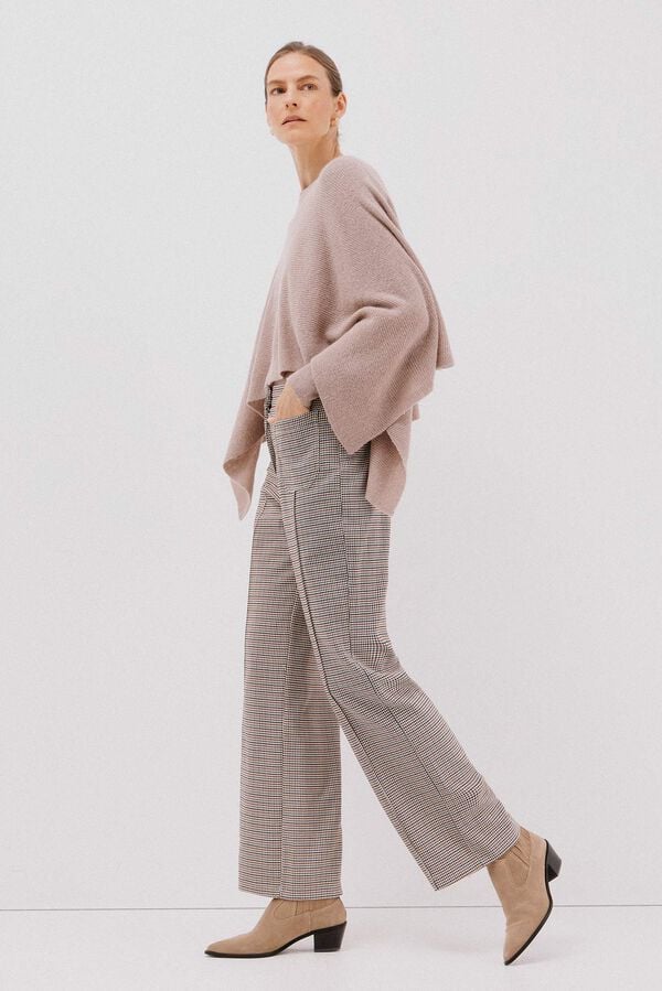 Cortefiel Harris plaid pants Printed red