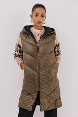 Cortefiel Long reversible gilet Kaki