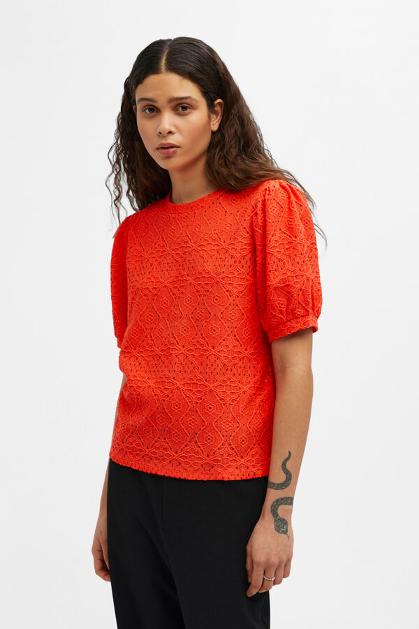 Cortefiel Jersey-knit T-shirt Orange